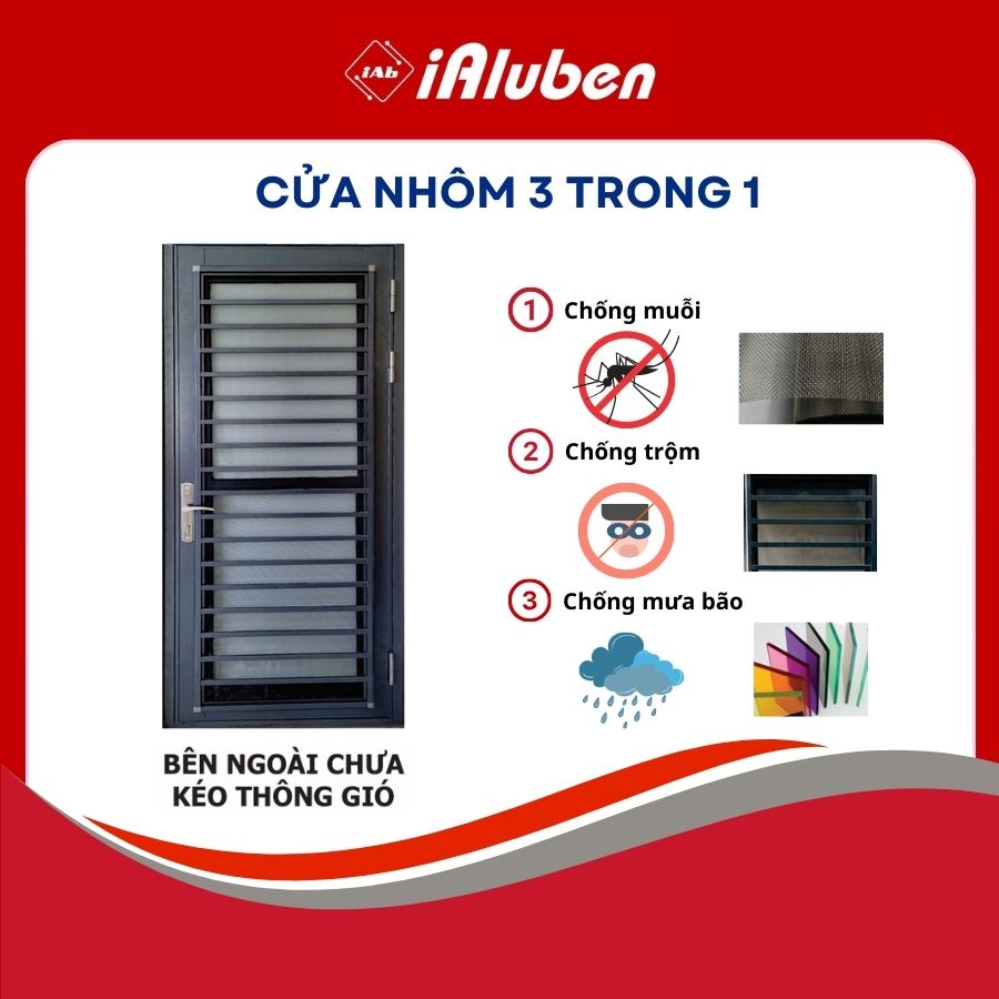 cửa thông gió 3 trong 1 iAluben Cửa thông gió 3 trong1 iAluben